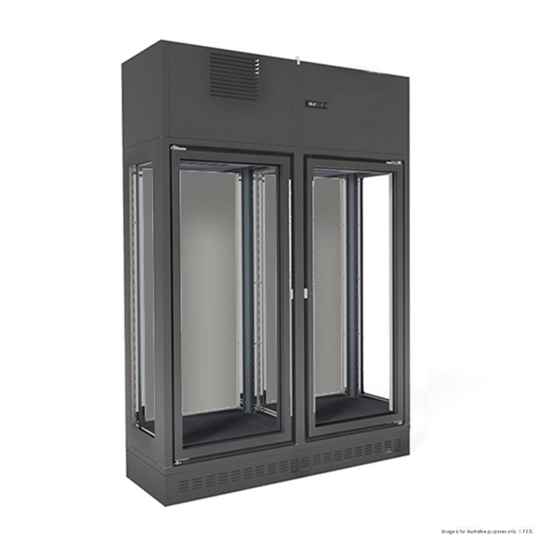 Refrigeration F.E.D. Fagor Single Zone 2 Doors Black Central Wine Cellar - FWC-2602-1CB Mattys
