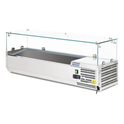 Polar G-Series Countertop Prep Fridge 5x 1/4GN with Glass Sneeze guard G608-A Mattys