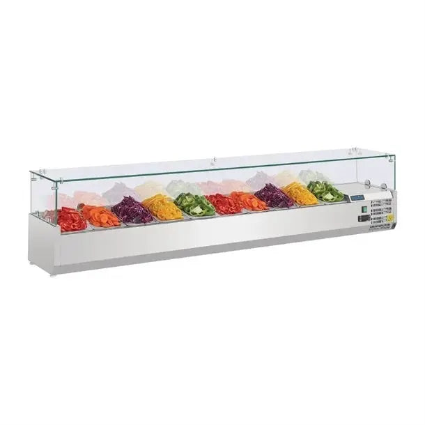 Polar G-Series Countertop Prep Fridge 10x 1/4GN with Glass Sneeze guard G611-A Mattys