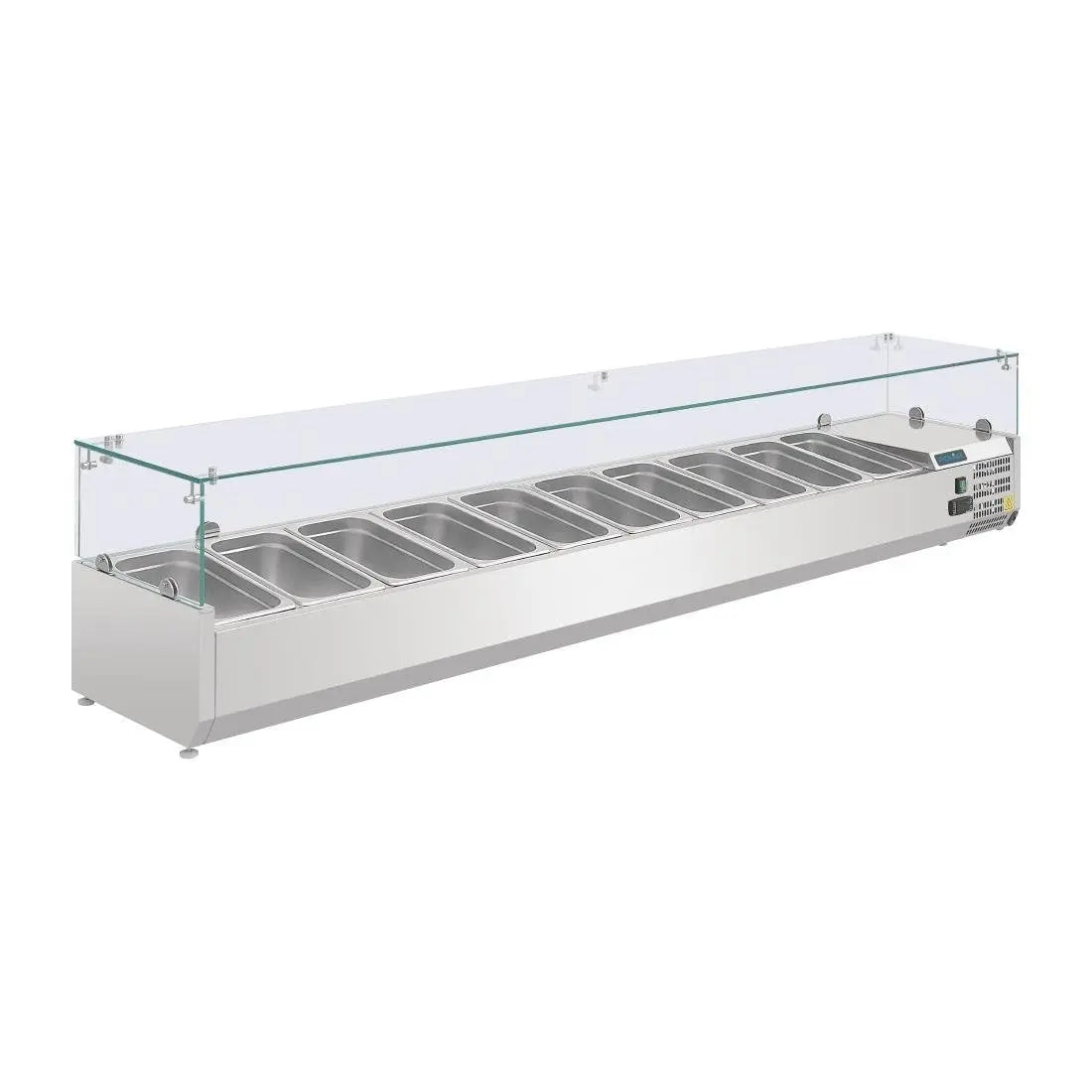 Polar G-Series Countertop Prep Fridge 10x 1/4GN with Glass Sneeze guard G611-A Mattys