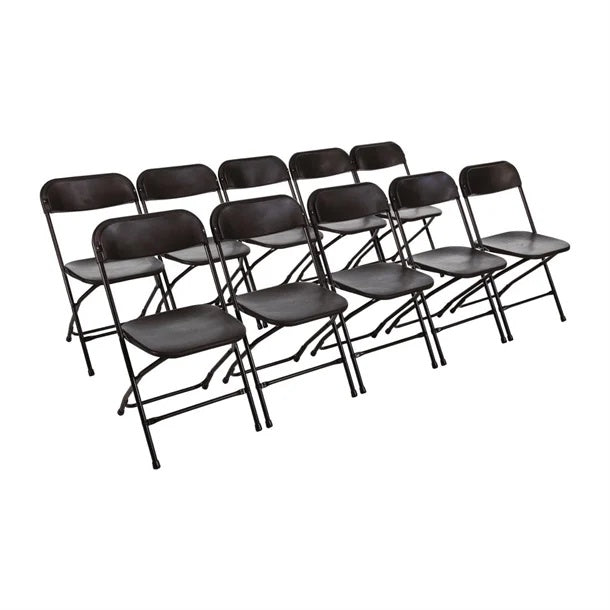 Bolero PP Folding Chairs Black (Pack of 10) GD386 Mattys