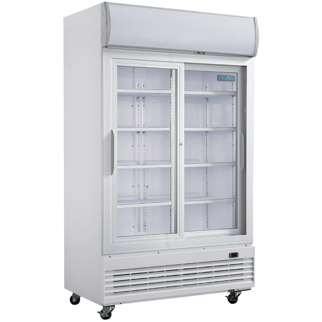 Polar G-Series Sliding Door Upright Display Cooler with Light Box 950Ltr - GE581-A Mattys