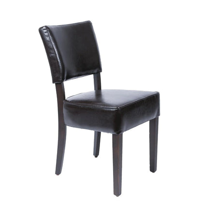 Bolero Chunky Faux Leather Chairs Dark Brown (Pack of 2) GF957 Mattys