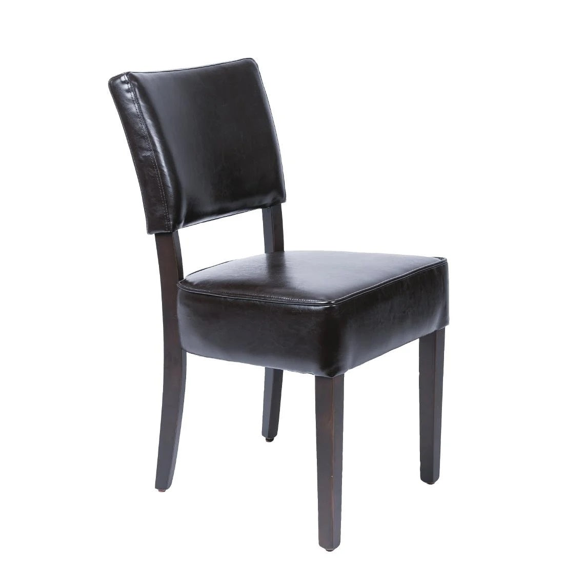 Bolero Chunky Faux Leather Chairs Dark Brown (Pack of 2) GF957 Mattys