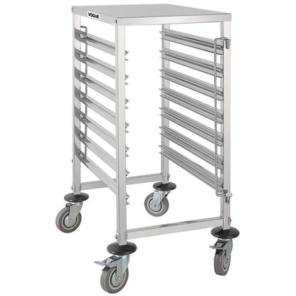 Stainless Steel & Shelving Vogue Gastronorm Racking Trolley 7 Level - GG498 Vogue