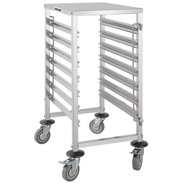 Stainless Steel & Shelving Vogue Gastronorm Racking Trolley 7 Level - GG498 Vogue
