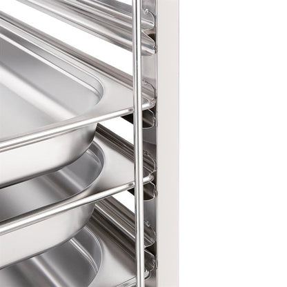 Stainless Steel & Shelving Vogue Gastronorm Racking Trolley 7 Level - GG498 Vogue