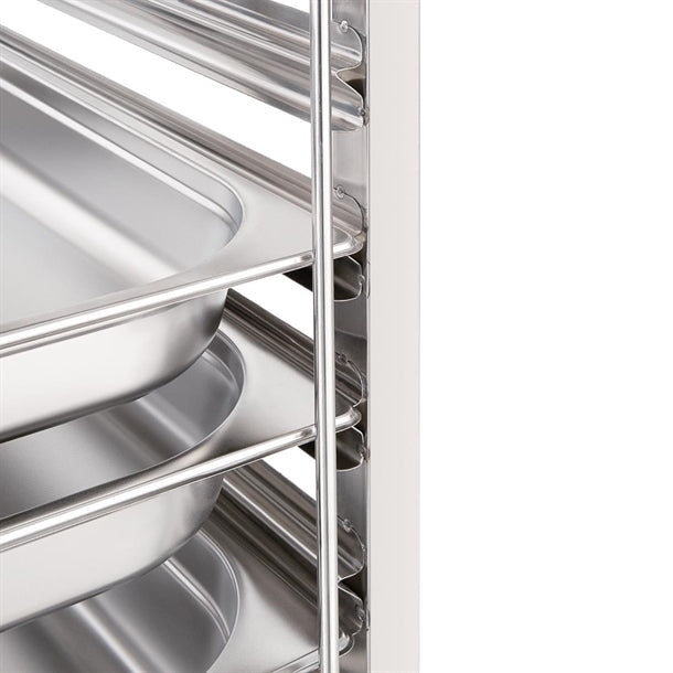 Stainless Steel & Shelving Vogue Gastronorm Racking Trolley 7 Level - GG498 Vogue