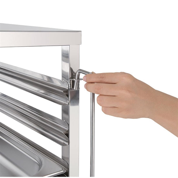 Stainless Steel & Shelving Vogue Gastronorm Racking Trolley 7 Level - GG498 Vogue