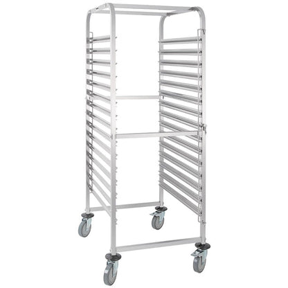 Stainless Steel & Shelving Vogue Gastronorm Racking Trolley 15 Level - GG499 Vogue