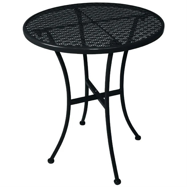 Bolero Black Steel Patterned Round Bistro Table Black 600mm GG705 Mattys