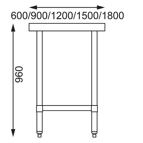 Shelving Vogue Stainless Steel Prep Table 1200mm - GJ502 Vogue