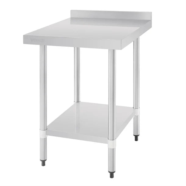 Shelving Vogue Stainless Steel Table with Splashback 600mm - GJ505 Vogue