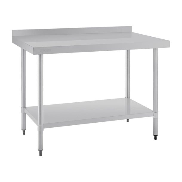 Shelving Vogue Stainless Steel Table with Splashback 1200mm - GJ507 Vogue