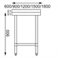 Shelving Vogue Stainless Steel Table with Splashback 1800mm - GJ509 Vogue