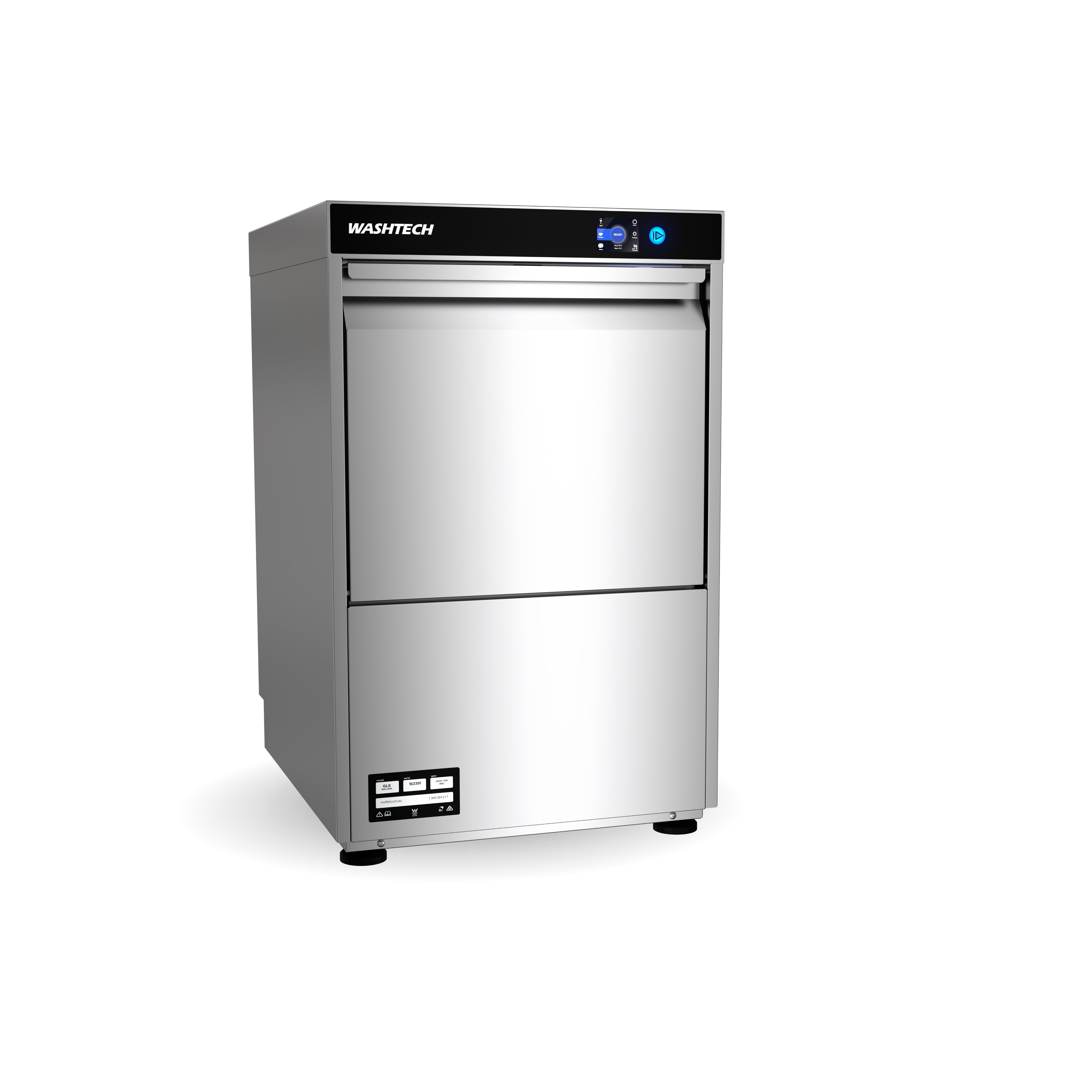 Washtech Premium Fully Insulated Undercounter Glasswasher and Dishwasher 450mm Rack GL