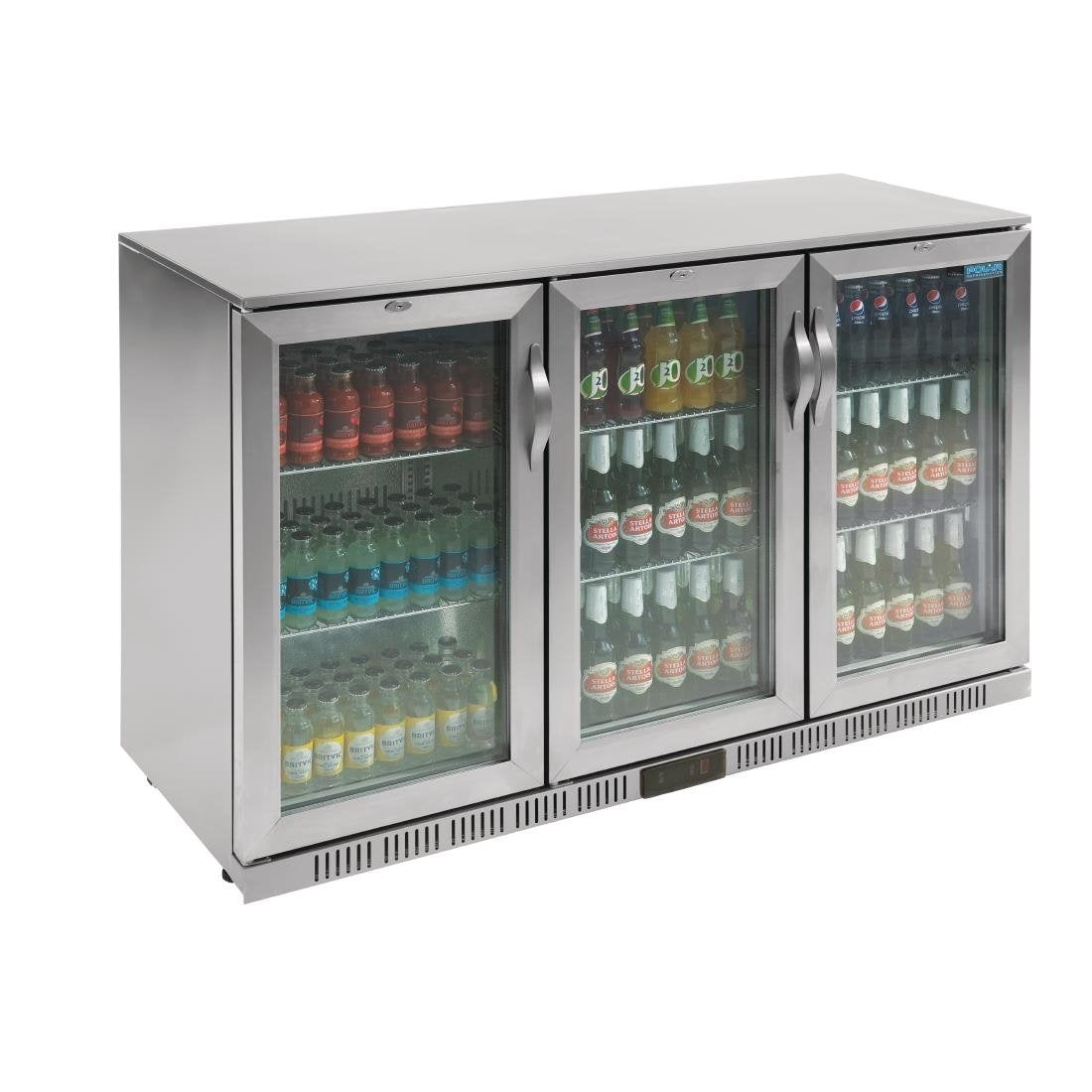 Polar G-Series Counter Back Bar Cooler with Hinged Doors Stainless Steel 330Ltr - GL009-A Mattys
