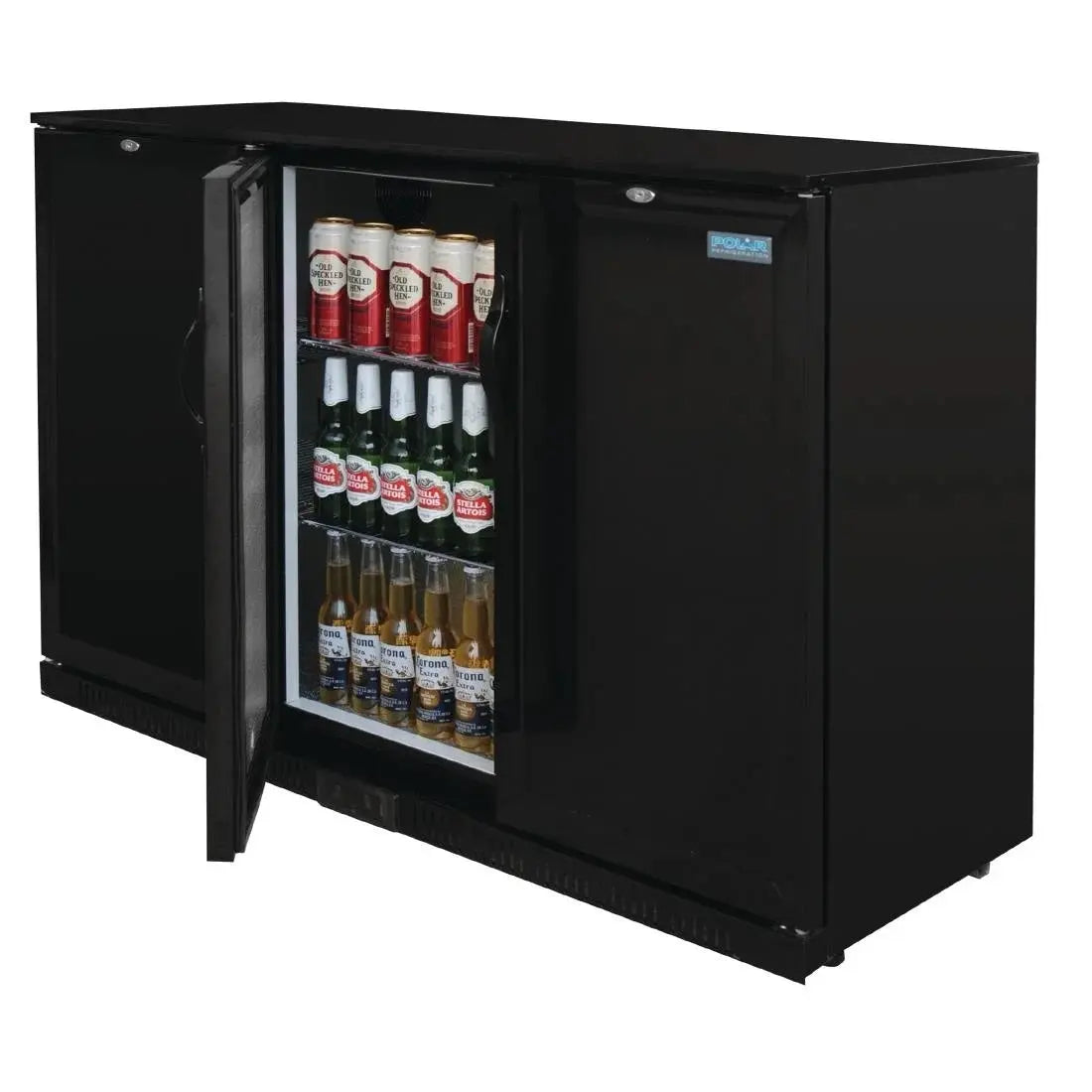 Polar G-Series 900mm Triple Solid Door Back Bar Cooler in Black 330Ltr GL017-A Mattys