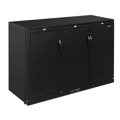 Polar G-Series 900mm Triple Solid Door Back Bar Cooler in Black 330Ltr GL017-A Mattys