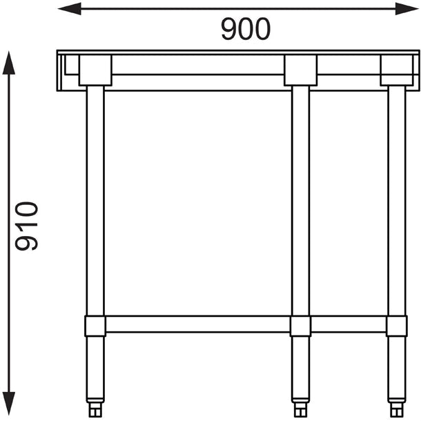 Shelving Vogue Stainless Steel Corner Table 700mm - GL278 Vogue