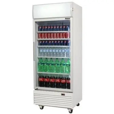 Bromic GM0660L LED ECO White Glass Door Chiller w/Lightbox - 660 Litre Mattys