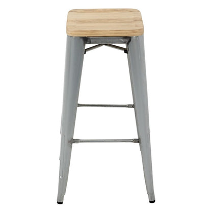 Shelving Bolero High Metal Bar Stools with Wooden Seat Pad - GM638 Bolero