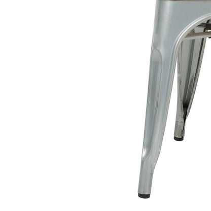Shelving Bolero Galvanised Steel Dining Sidechairs with Wood Seat Pad - GM642 Bolero