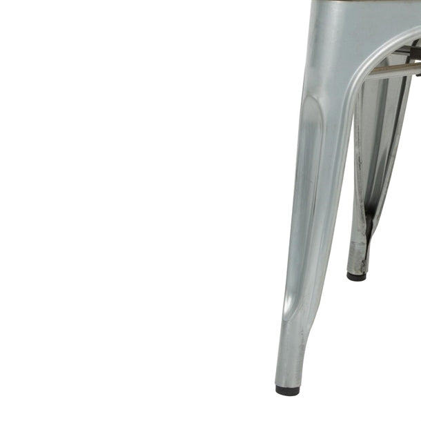 Shelving Bolero Galvanised Steel Dining Sidechairs with Wood Seat Pad - GM642 Bolero