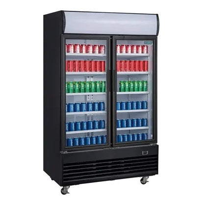 Polar G-Series Upright Hinged Door Display Cooler with Light Box 950Ltr Black GM813-A Mattys