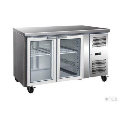 F.E.D. Temperate Thermaster GN2100TNG Two Glass Door Under Bench Fridge Mattys
