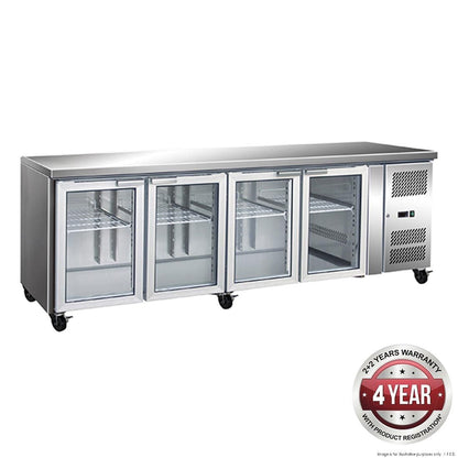F.E.D. Temperate Thermaster GN4100TNG Four Glass Door Under Bench Fridge Mattys