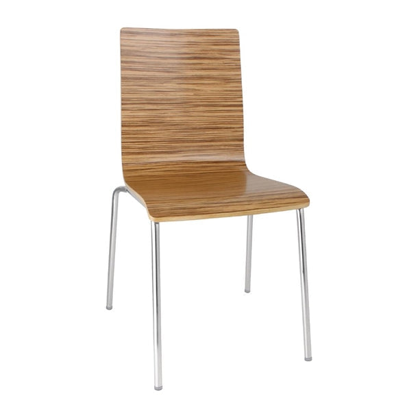 Shelving Bolero Square Back Side Chair Zebrano (Pack of 4) - GR344 Bolero