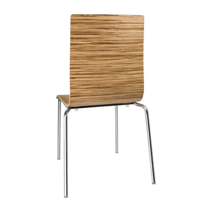 Shelving Bolero Square Back Side Chair Zebrano (Pack of 4) - GR344 Bolero