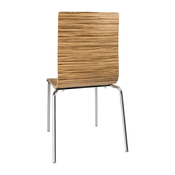 Shelving Bolero Square Back Side Chair Zebrano (Pack of 4) - GR344 Bolero