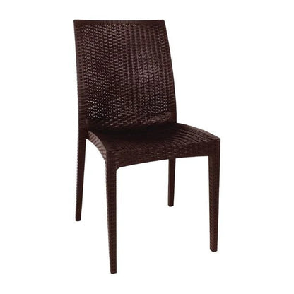 Bolero PP Rattan Bistro Side Chair Brown (Pack 4) GR361 Mattys