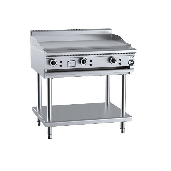 B+S Black GRP-9 Gas Grill Plate 900mm on Leg Stand Mattys