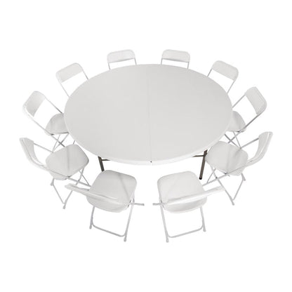 Shelving Bolero Round Centre Folding Table 6ft White - HC270 Bolero
