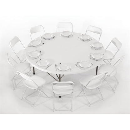 Shelving Bolero Round Centre Folding Table 6ft White - HC270 Bolero