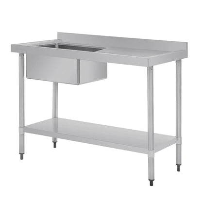 Vogue Single Bowl Sink R/H Drainer - 1200mm 90mm Drain HC903 Mattys