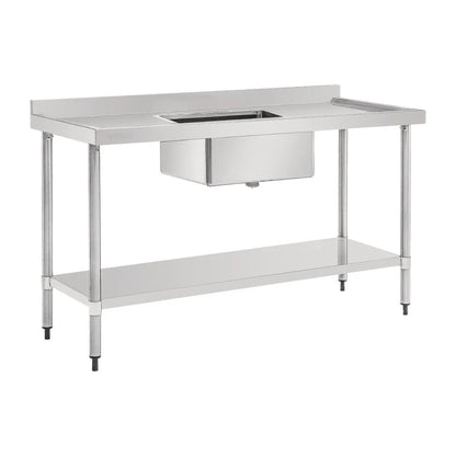 Vogue Single Bowl Sink Double Drainer - 1500mm 90mm Drain HC906 Mattys