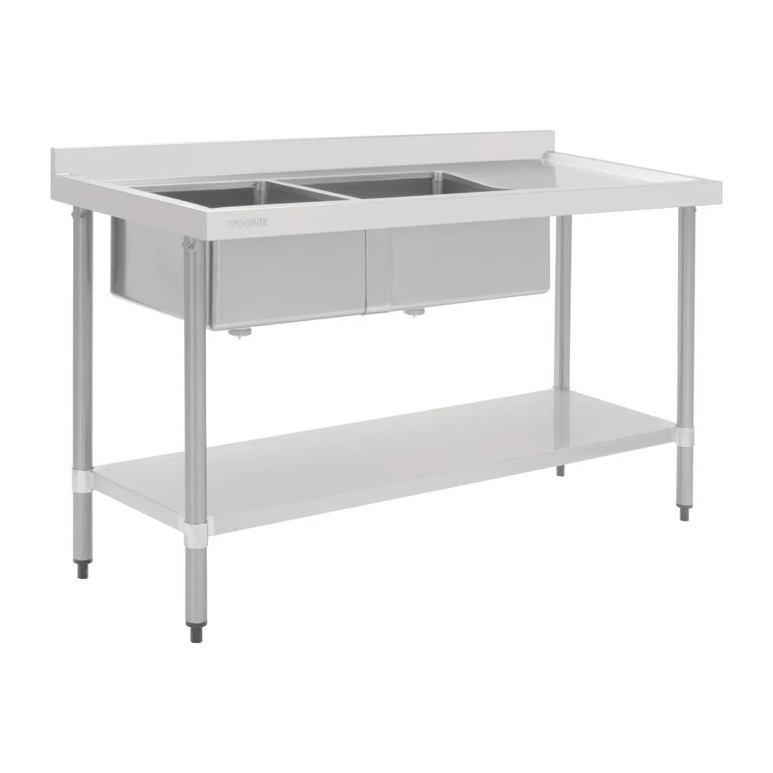 Vogue Double Bowl Sink R/H Drainer - 1800mm 90mm Drain HC907 Mattys