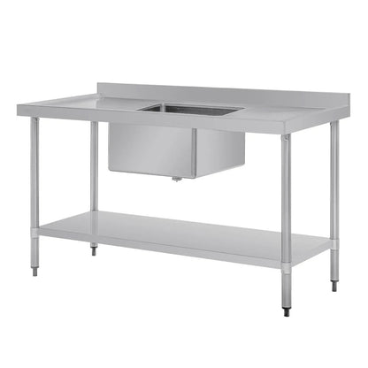 Vogue Single Bowl Sink Double Drainer - 1500mm x 700mm 90mm Drain HC918 Mattys