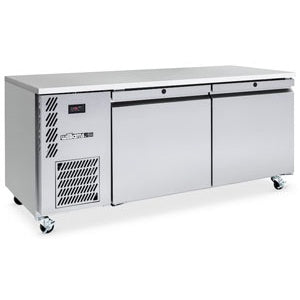 Emerald - Two Door Stainless Steel Under Counter Storage Refrigerator HE2USS Mattys