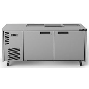 Emerald - Two Door Stainless Steel Under Counter Refrigerator With Blown Air Well HE2USSBA Mattys