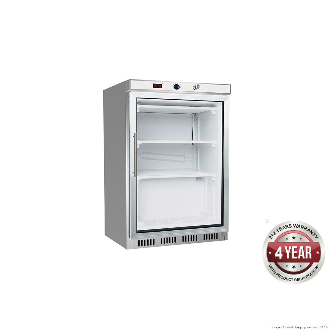 F.E.D. Temperate Thermaster HF200G S/S Display Freezer w/Glass Door - HF200G S/S Mattys