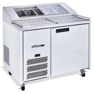 Jade Pizza - One Door White Colorbond Pizza Prep Counter Refrigerator With Blown Air Well - HJ1PCBA Mattys