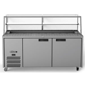 Jade Sandwich - Two Door Stainless Steel Prep Counter Refrigerator With Blown Air Well - HJ2SCBASS Mattys