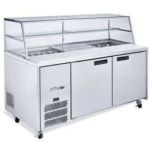 Jade Sandwich - Two Door White Colorbond Prep Counter Refrigerator With Blown Air Well - HJ2SCBA Mattys