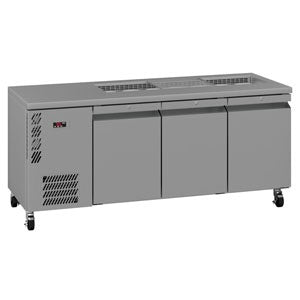 Opal - Three Door Stainless Steel Under Counter Refrigerator With Blown Air Well HO3USSBA Mattys