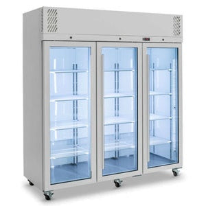 Pearl - Three Door Stainless Steel Upright Display Refrigerator HP3GS Mattys